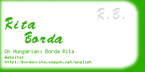 rita borda business card